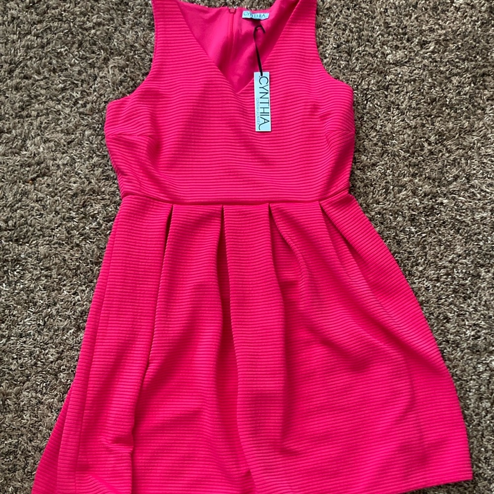 Cynthia Rowley Pink Pleated Halter Dress